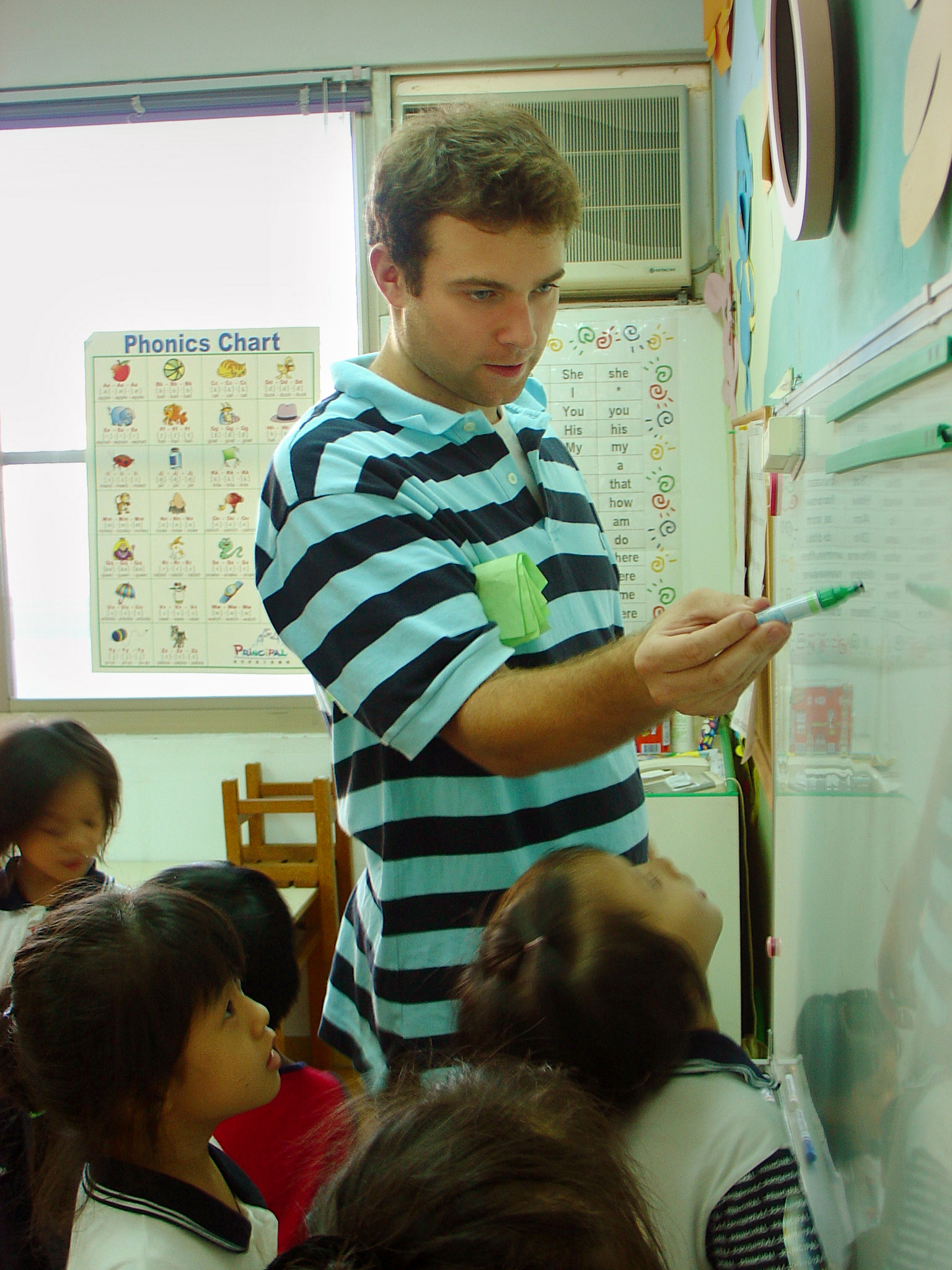 Teaching an English class in South Korea