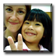 ESL Teacher Lauren with her students