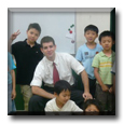 ESL Teacher Peter with his class of students