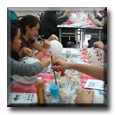 English Teachers busy painting lanterns