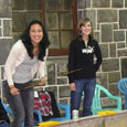 Jessica, Skye and Kenzie fishing for their dinner