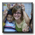 ESL Teacher Randi with her students