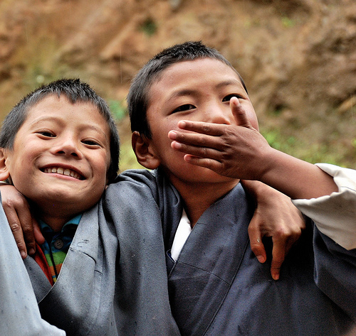 Happy Children in Bhutan