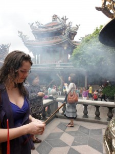 Heather at at Taiwanese Temple