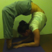 Woman doing backbend drop