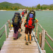 Backpackers travel